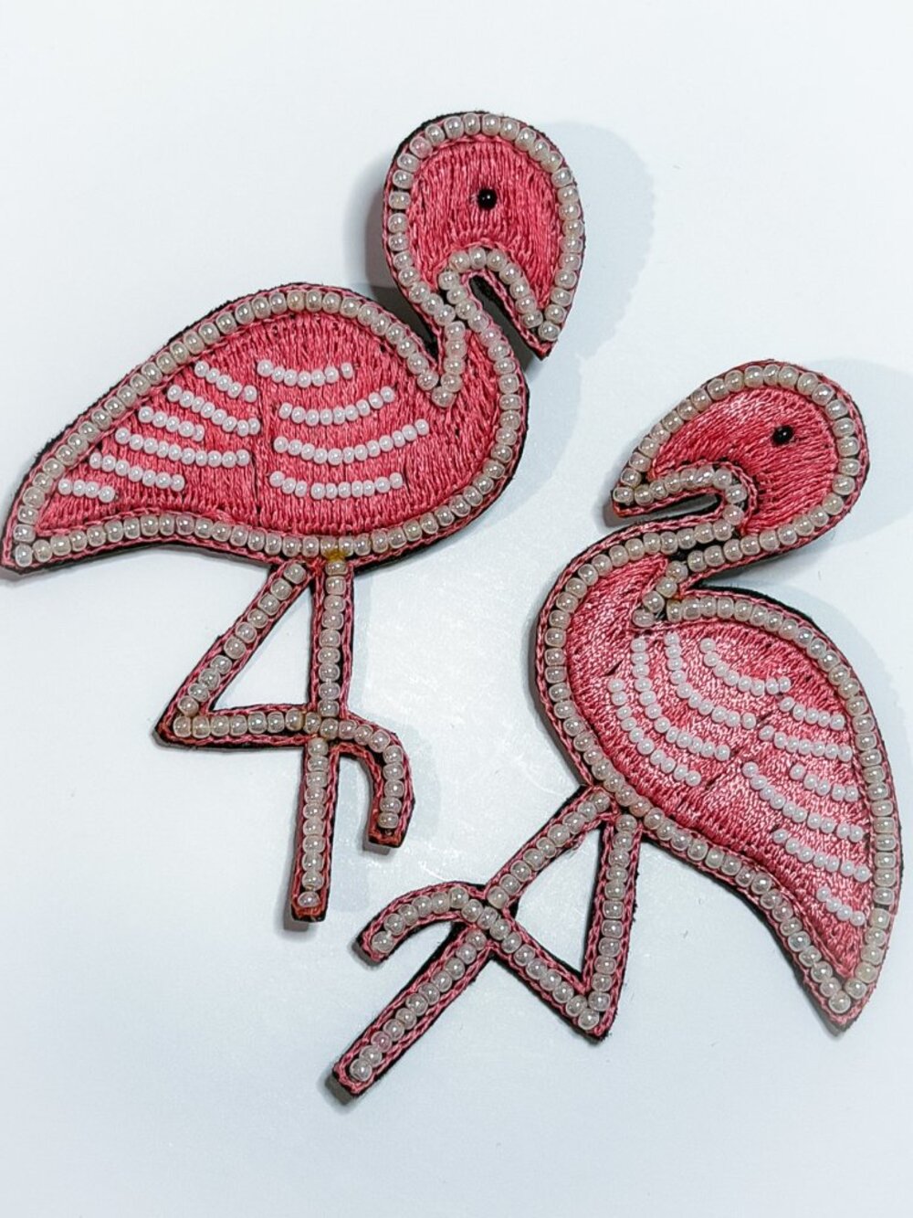 Flamingo Beaded Statement Earrings